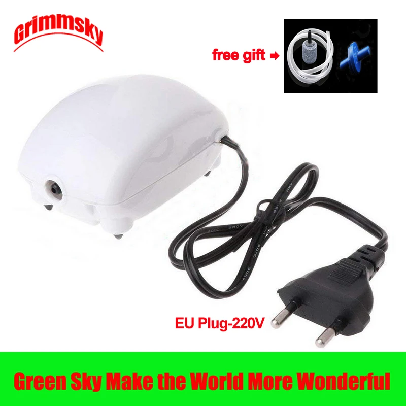 

2.5W EU/US Plug Flow 1.8L/Min Fish Tank Oxygen Increasing High Performance Noiseless Small Ultra Silent Air Pump 220V