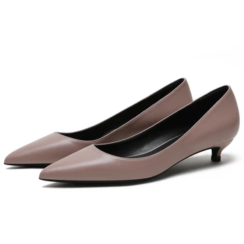 

Hot Sale Brand Design New Sheepskin Leather Wonen Pumps Fashion Office Shoes Sexy Low High Heels Wedding Shoes Party F0083