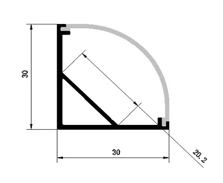 Освещение 10-Pack 3.3ft/1 м серебро 30x30 мм v-образная изогнутая крышка внутренняя ширина 20 мм угловой монтажный светодиодный алюминиевый профиль