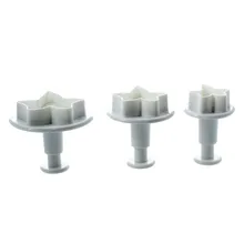 3 шт белый помадка резинки Плунжер для пасты резак-кленовый лист