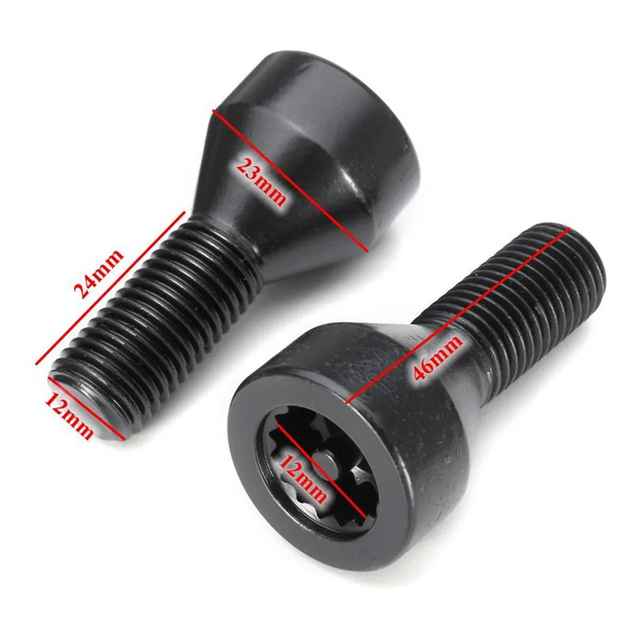 Комплект Колесных замков M12 x 1 5 черные болты для BMW E32 E34 3 6 серия Mini #36136786419 #36131180882