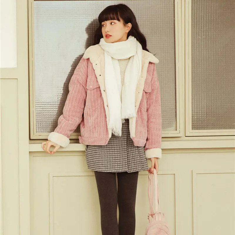 Delle Khaki pink Cappotti Parka Giacca Coreano Red Di Signore purple Vintage Chaqueta Streetwear Corto Rosa Jakcet Cappotto 2018 Lq469 Mujer Donne Inverno Caldo dRvxq6dHOw
