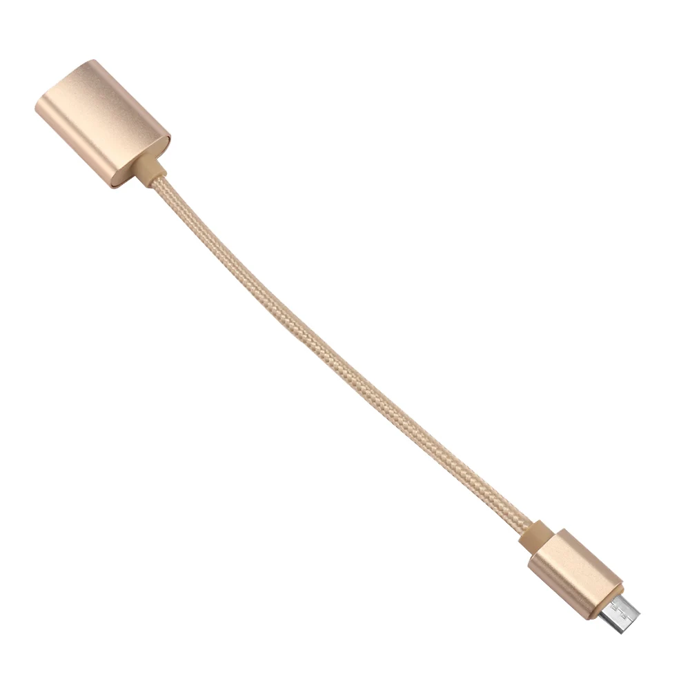 OTG Micro USB OTG кабель адаптер для samsung Galaxy Xiaomi huawei OTG мобильный андроид планшет 90 градусов мобильный телефон кабели - Цвет: gold