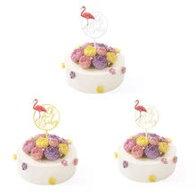 Фламинго акриловый торт Топпер Дети День рождения украшение душевой кабины