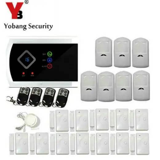 

YobangSecurity English Russian Spanish Italian Slovak ANDROID APP Wireless Wired GSM Alarm System Telephone Security System