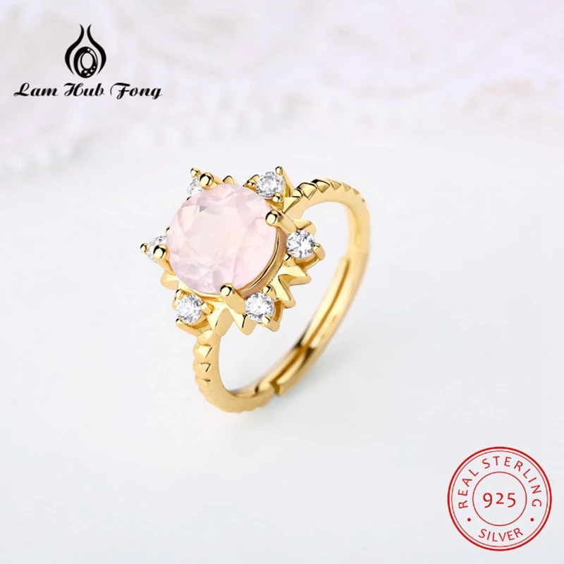 

Luxury 925 Sterling Silver Natural Stone Ring Inlay Lemon Powder Crystal Topaz Zircon Wedding Engagement Ring for Women
