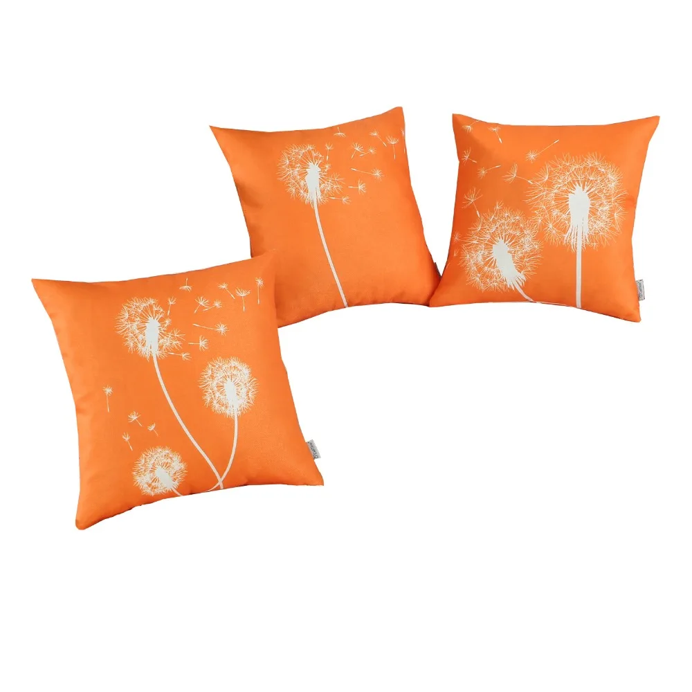 

Square CaliTime Pillows Shell Cushion Cover Home Sofa Decor 18"X18"(45cmX45cm) Orange Ground Single Dandelion Print