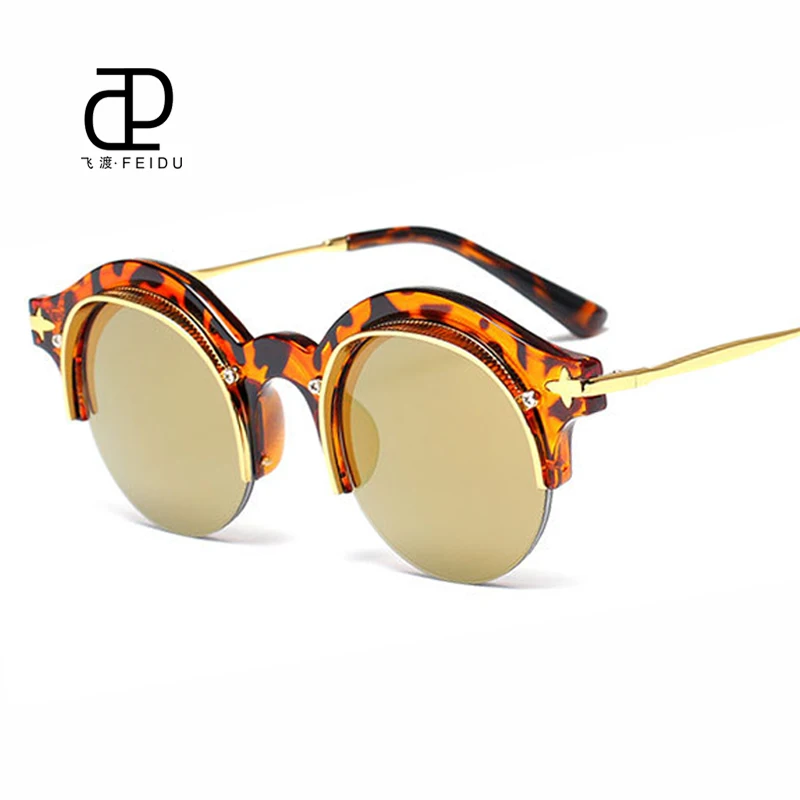 FEIDU Steampunk Sunglasses Eyes Protect Luxury Brand Designer Metal