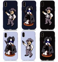 

Cowboy Cases For iPhone 6 6s 7 8 plus Hunter Sheep Pistol Handgun TPU Robber Minister Pipe for iPhone X Case back cover