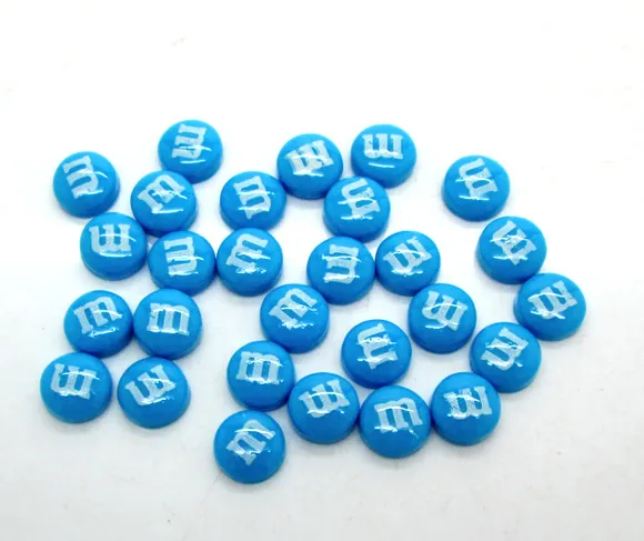 

100Pcs Resin Blue Letter M Decoration Crafts Flatback Cabochon Scrapbooking Fit Hair Clips Embellishments Beads Diy