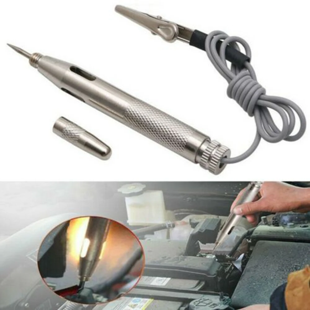 

Car Light Circuit Tester Lamp Voltage Detector Probe test pencil Copper universal test light automotive circuit 6-24V Auto