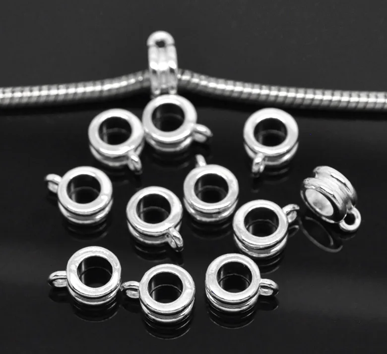 DoreenBeads 50 шт. серебристые металлические бусины под заказ европейские браслеты с