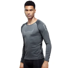 Осенняя футболка для бега s Мужская футболка с длинными рукавами с рисунком коровы дышащая Спортивная плотная футболка из джерси Бодибилдинг спортивная одежда