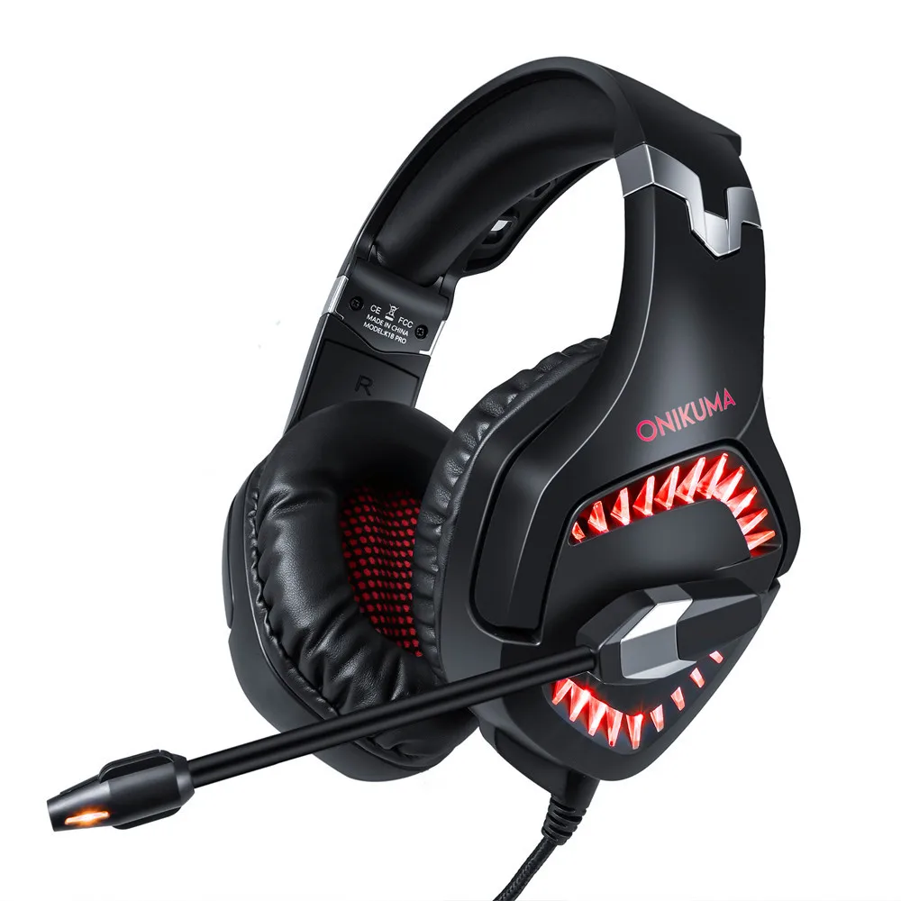 ONIKUMA K1 Pro casque Gaming Headset PS4 PC Stereo Earphones Headphones with Microphone LED Lights for New Xbox One Laptop Tablet Mobile (7)