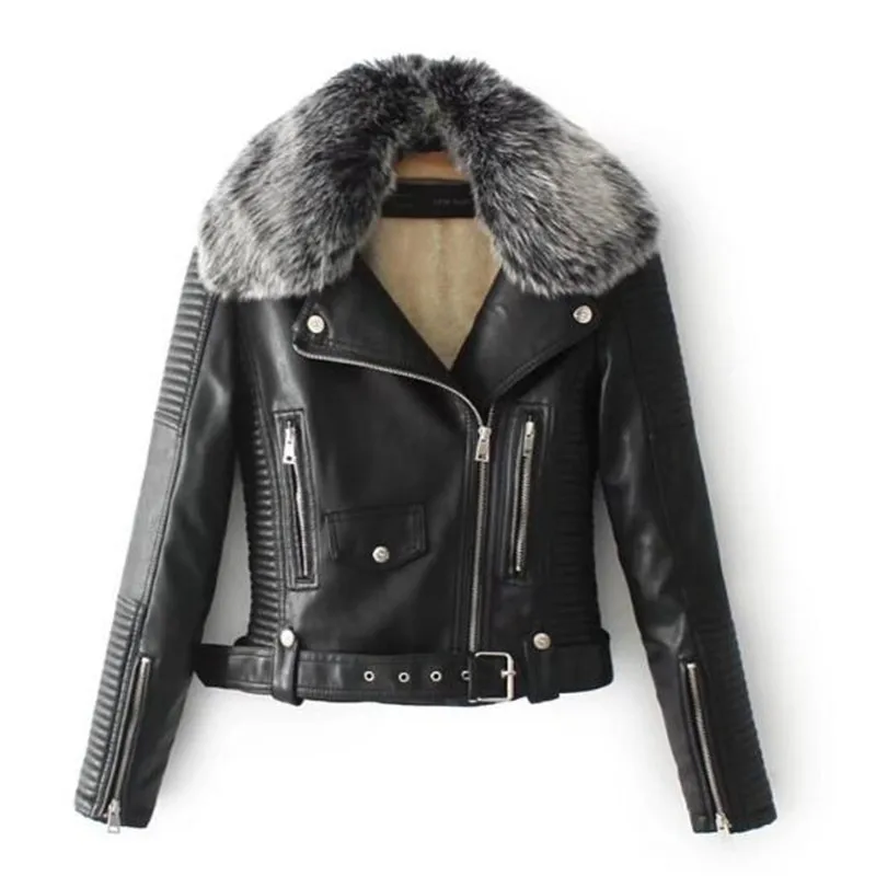 Nouvelle Épais Black 2019 Amovible D'agneau Hiver Red Coréenne Pu Slim Col Laine wine Femmes En Chaud Vêtements Veste Version Pour Cuir TW48U8