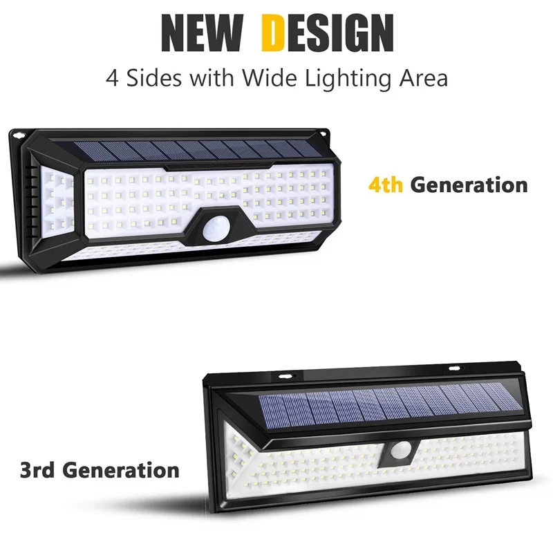 Emissor de Luz Solar ao ar Emissor de Luz para Exterior Sensor de Movimento Ip65 à Prova Novo Diodo Solar Jardim Luz Livre para Exterior Pir Lâmpada Lampada Dwaterproof Água 136 Led 5 Lâmpadas solares