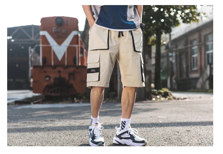 Мужские шорты спортивные хип хоп Уличная летняя хлопковая мужские бермуды M-3XL повседневные с карманом карго дизайнерские шорты