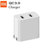 Оригинальное портативное зарядное устройство Xiaomi Dual USB US plug Mini Quick Charge QC3.0 9V = 2A/12V = 1.5A/5V = 2.4A Max 18-20W Dual USB port