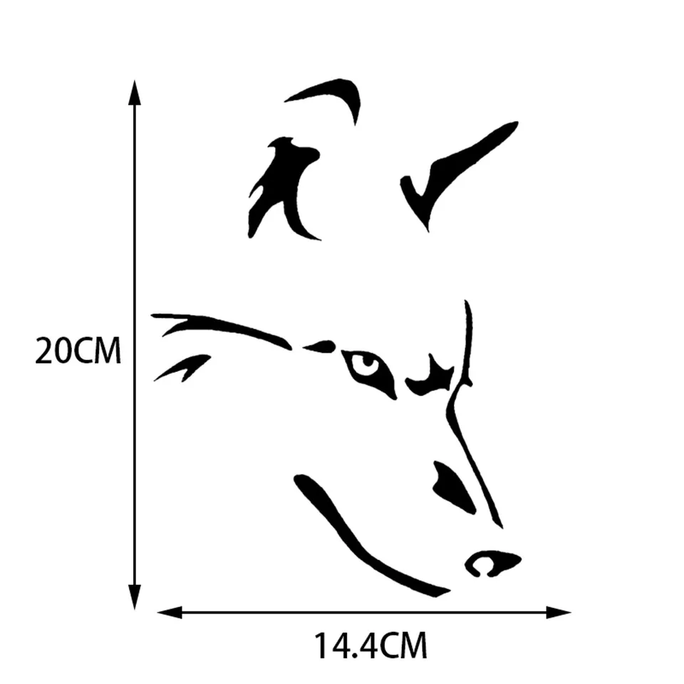 14.420CM Wolf Brief Strokes Car Styling Decals Creative Simple Vinyl Car Body Stickers BlackSilverLaser (5)