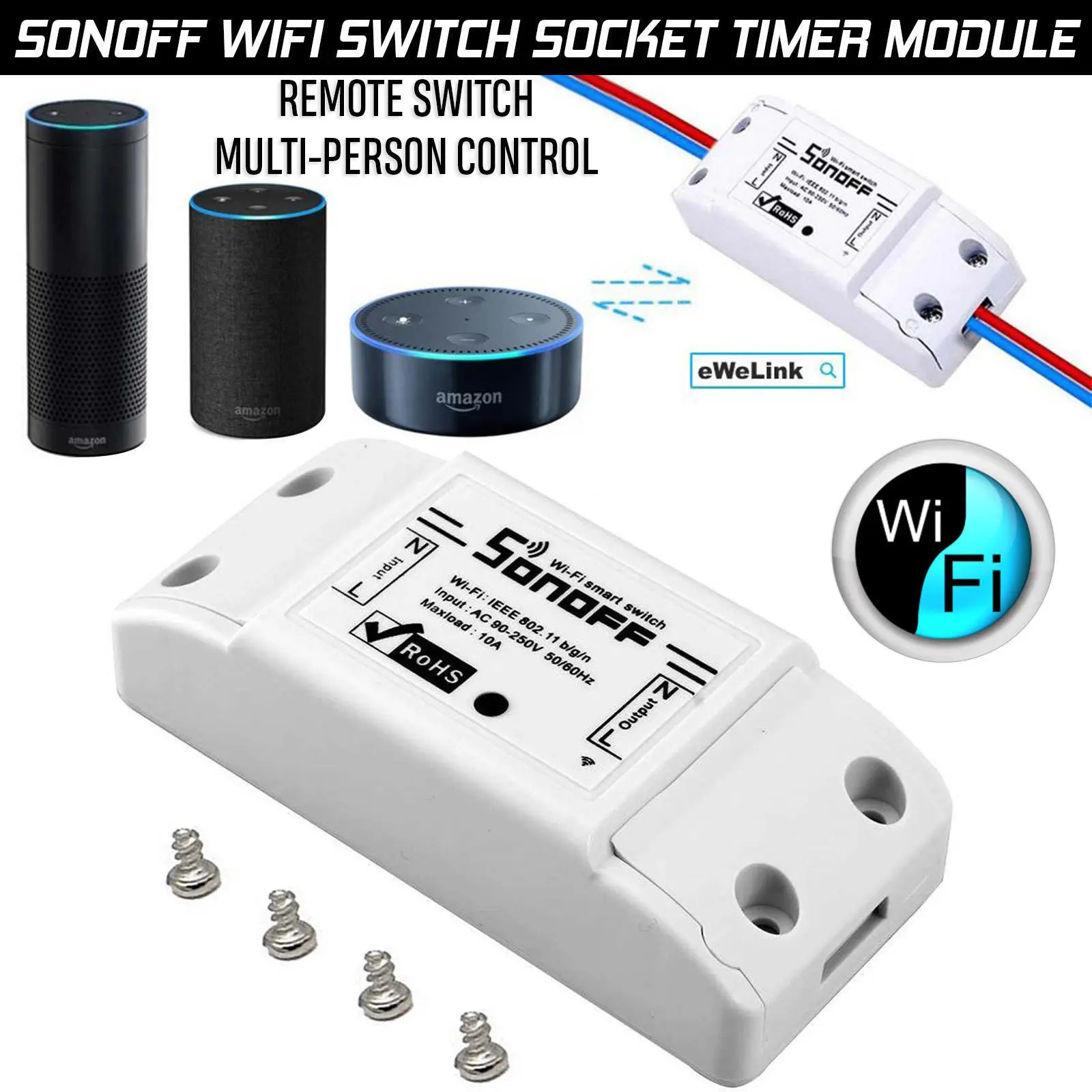 Sonoff S26 WiFi Smart Plug EU, US, UK, CN, AU, автоматизация, домашний пульт дистанционного управления, приложение, переключатель управления, работает с eWelink Alexa Google Home