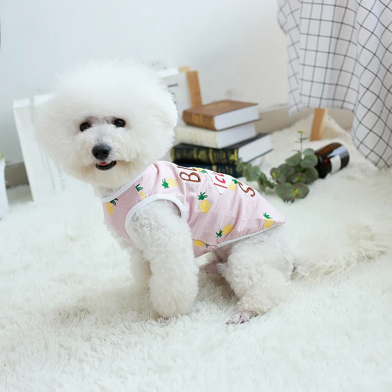 Летние толстовки с рисунком собаки розовый/белый одежда для собак с буквенным принтом мопса пудель, Йорк ПЭТ жилет с капюшоном для собак, щенков, кошек костюмы Костюмы домашних животных