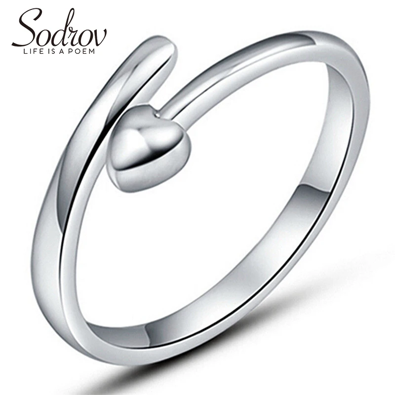 

SODROV 925 Sterling Silver Zircon Engagement Luxury Heart Ring For Women Fine Wedding Jewelry Personalized