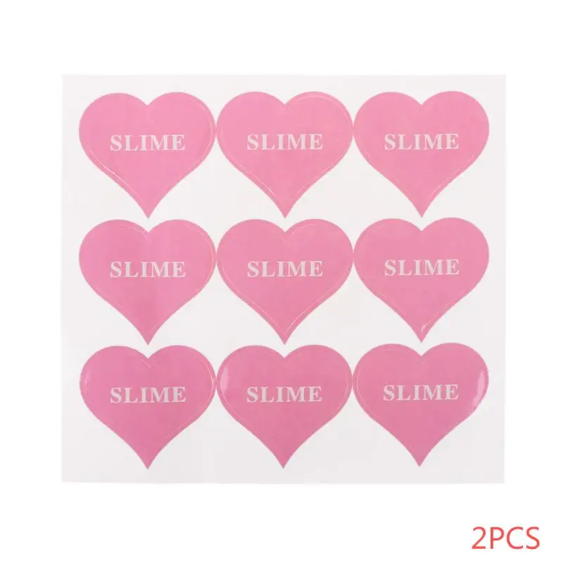 

18pcs Heart Shape Slime Containers Sticker Storage Box Sticker Slime Supplies DIY Accessories