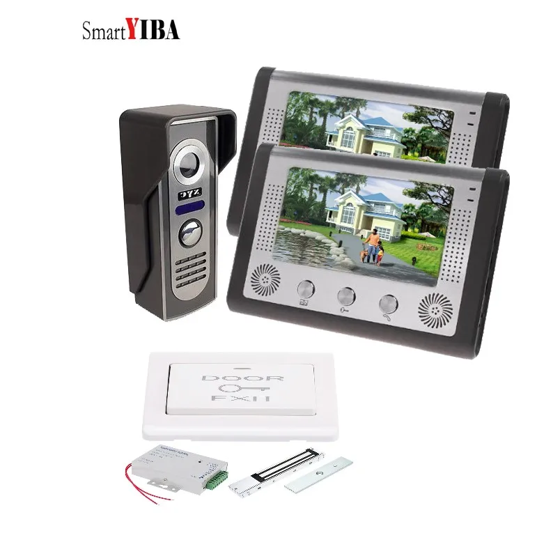 SmartYIBA 7 дюймов проводной видео дверной телефон домофон система видео дверной звонок Комплект Поддержка мониторинга разблокировка двойной