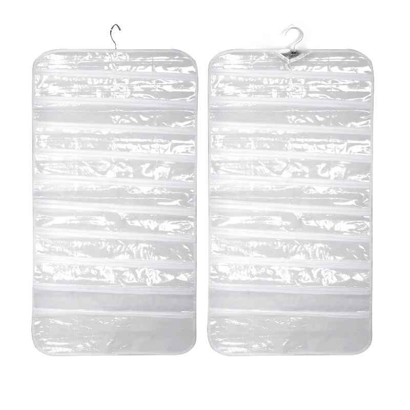 Hot Fashion 80 Compartments Hanging Storage Bag Jewelry Earring Necklace Brooch Bag Closet Display Visible Non-woven Fabrics PVC (4)