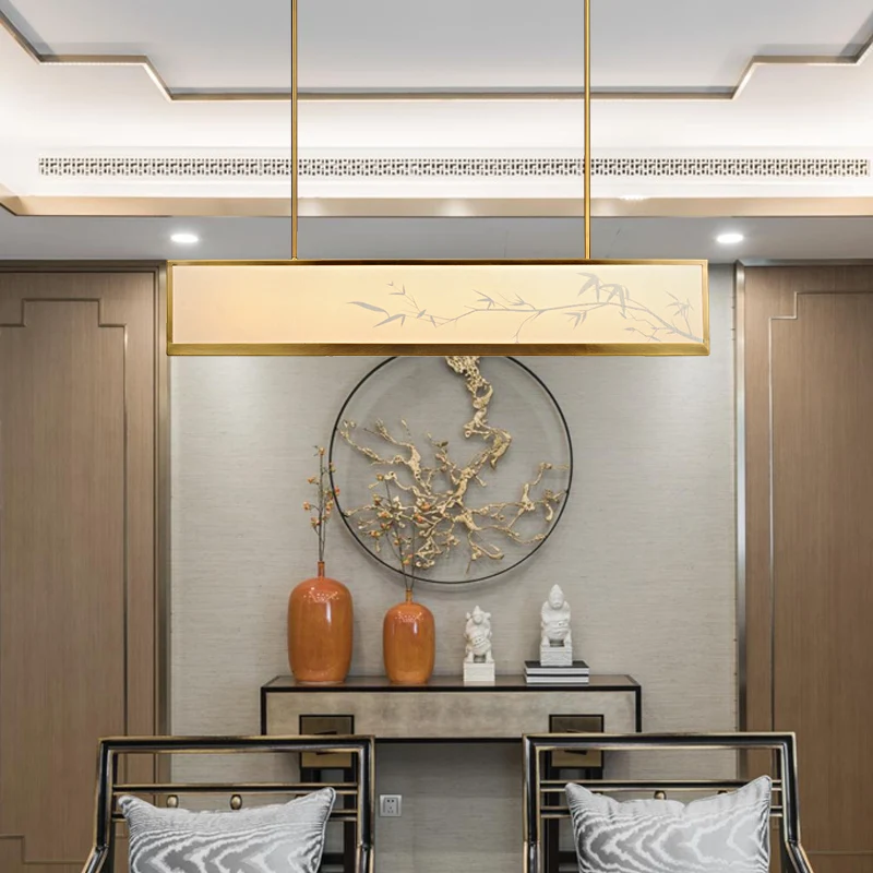 

chinese retro chandeliers ceiling light Zen new modern Chinese shadow mask model room home restaurant study iron pendant lamp
