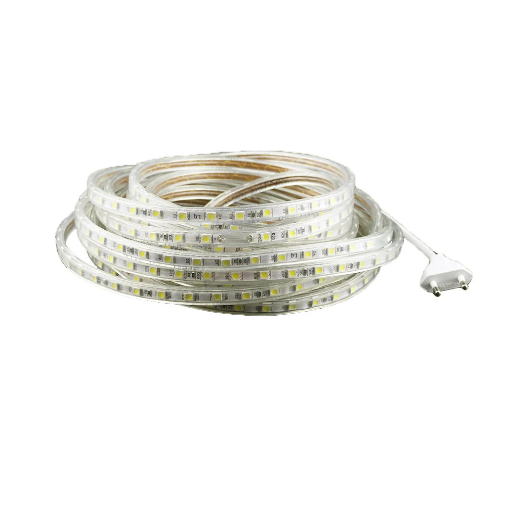 #Best 5050 strip AC220V Led lighting Multi color SMD chip led flexible 60 leds M outdoor indoor Garden waterproof Playground decor UR