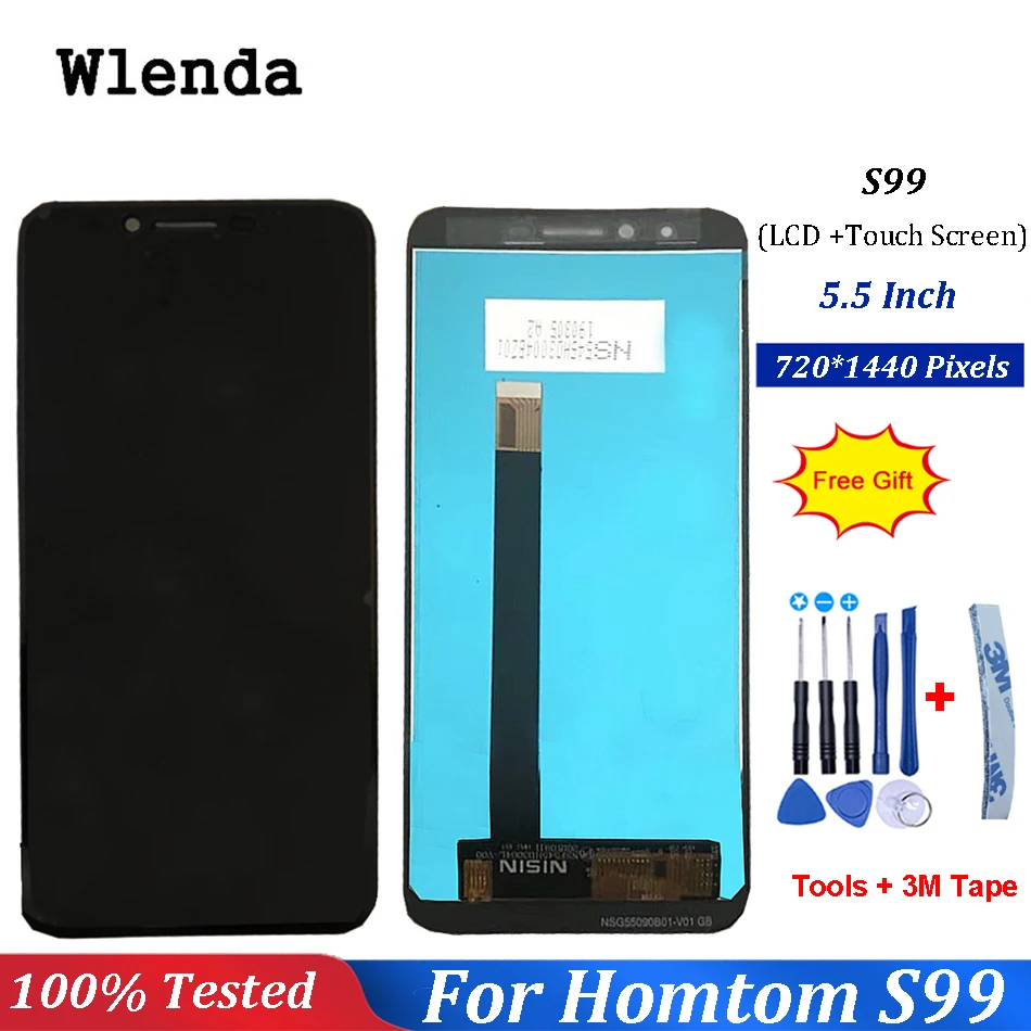 

For Homtom S99 LCD Display And Touch Screen Assembly Repair Parts 5.5 Inch Replacement +Tools+3M Tape