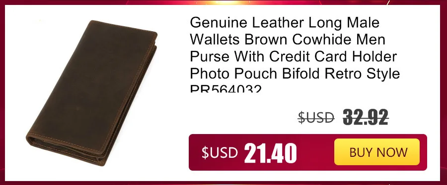 Новый мужской кошелек-клатч из натуральной кожи в стиле ретро из воловьей кожи с ремешком на руку с несколькими отделениями для карт PR579048