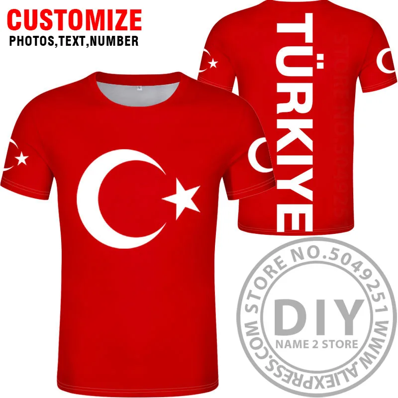 Турция футболка diy пользовательское имя номер tur футболка Национальный флаг tr Турецкая Республика Турк страна колледж печать фото одежда