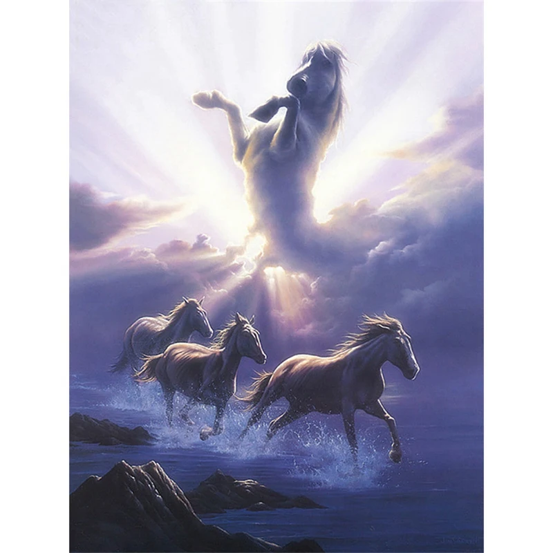 

TOP!-5D Diamond Painting Full Square Animal Horse Rhinestone Picture Embroidery Sale Diamond Home Decor