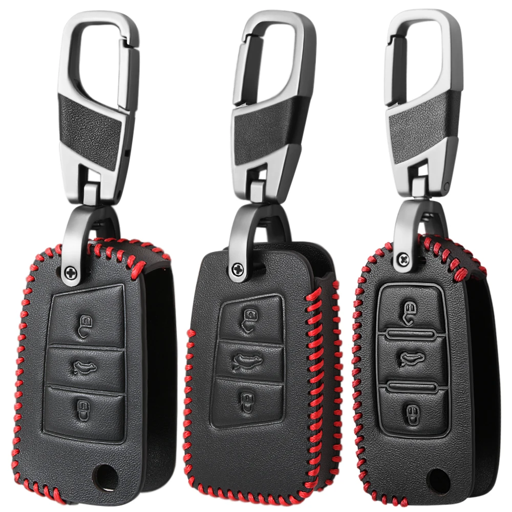 Кожаный брелок для ключей для Volkswagen Golf, Volkswagen Polo Tiguan Passat Atlas для Skoda Superb Kodiaq Octavia для SEAT Ateca Leon
