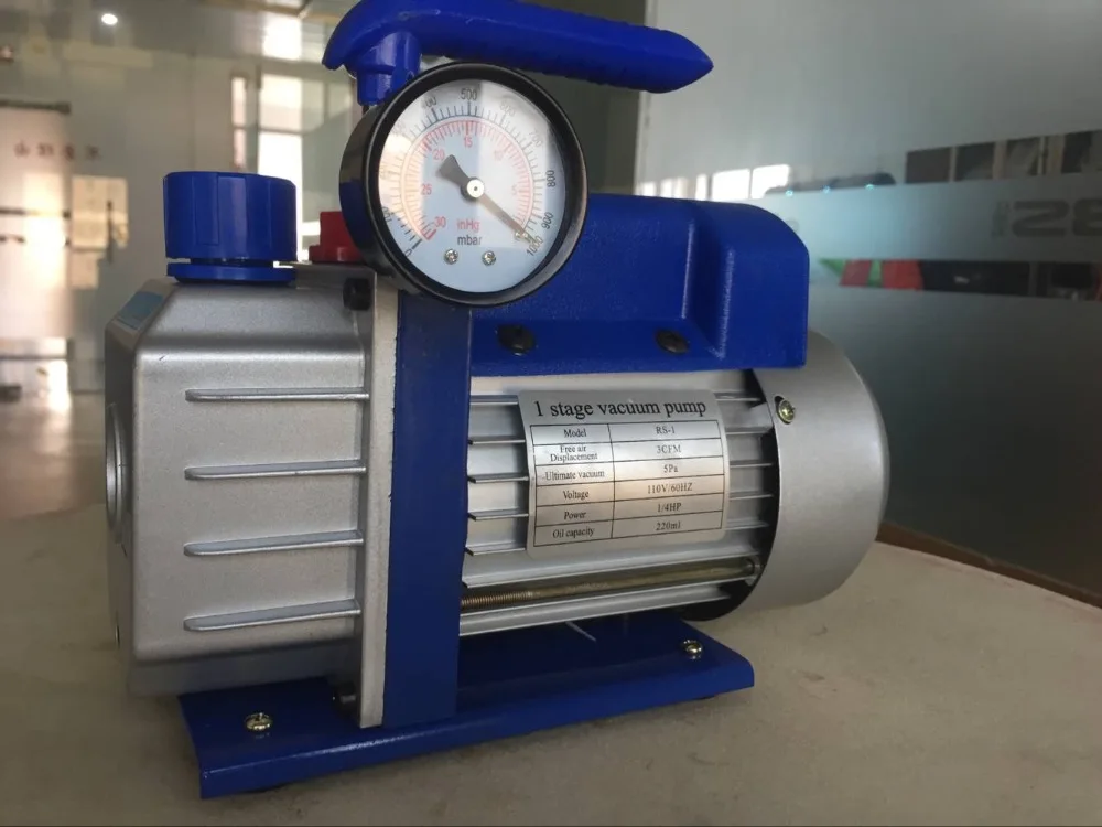 Two Stage Rotary Vane Refrigerator Vacuum Pump 110V at 3CFM + Precision