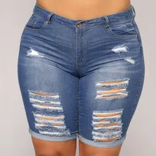 Для женщин летние короткие джинсы женские карманы джинсовые шорты c эффектом поношенности Рваные джинсы летние джинсы большого размера шорты Повседневное