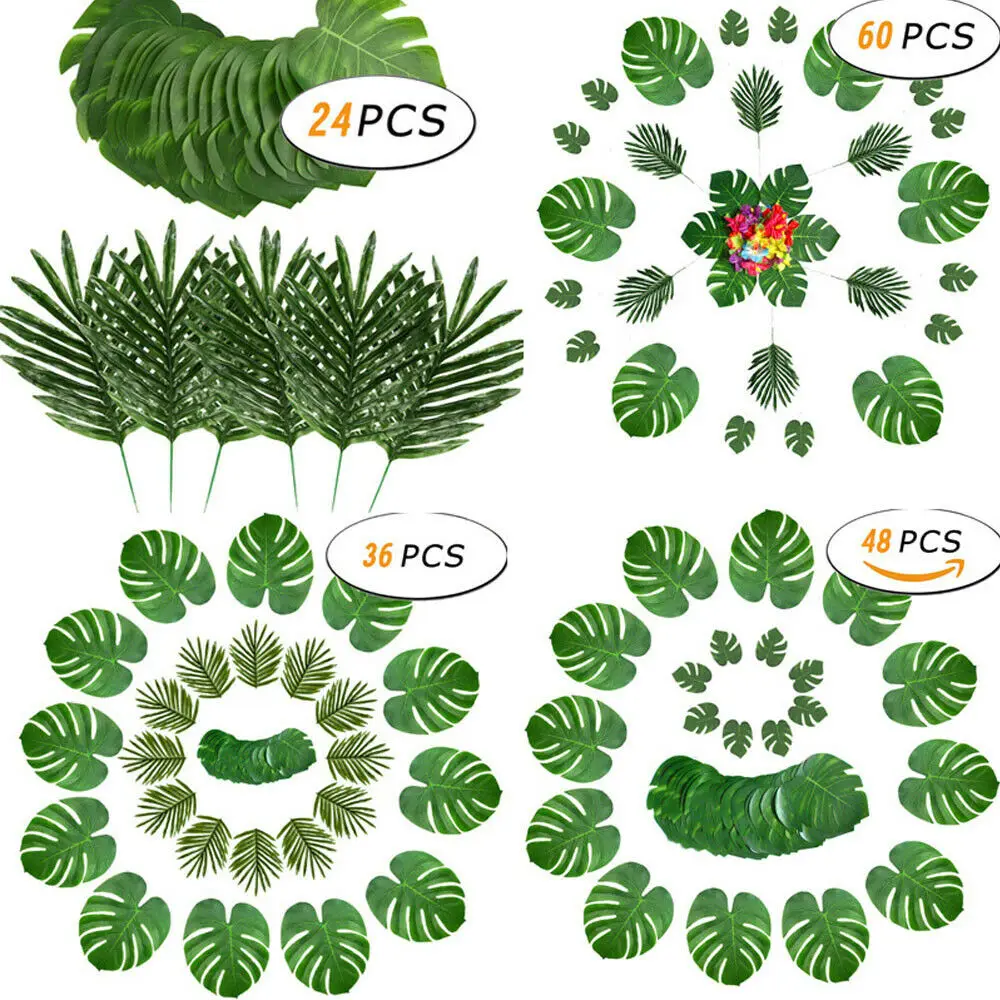 

Artificial Turtle Palm Tree Leaf Green Plants Hawaii Beach Party DIY Home Decoration