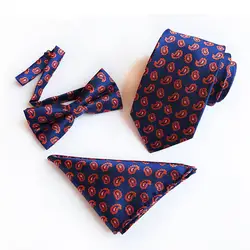 3 шт. галстук набор мужской галстук-бабочка и носовой платок бабочкой 8 см 100% шелк Галстуки для Бизнес Свадебная вечеринка Hombre