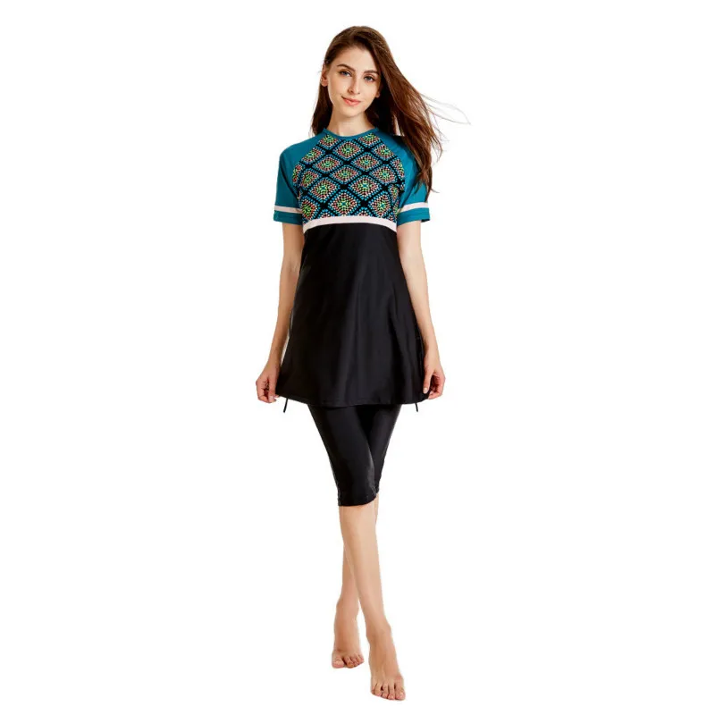 

Modest Women Muslim Hijab Swimsuit Women Muslim Swimwear Islamic Swimsuit Islam Wear Bathing Suit Fused Swimwear Tankini