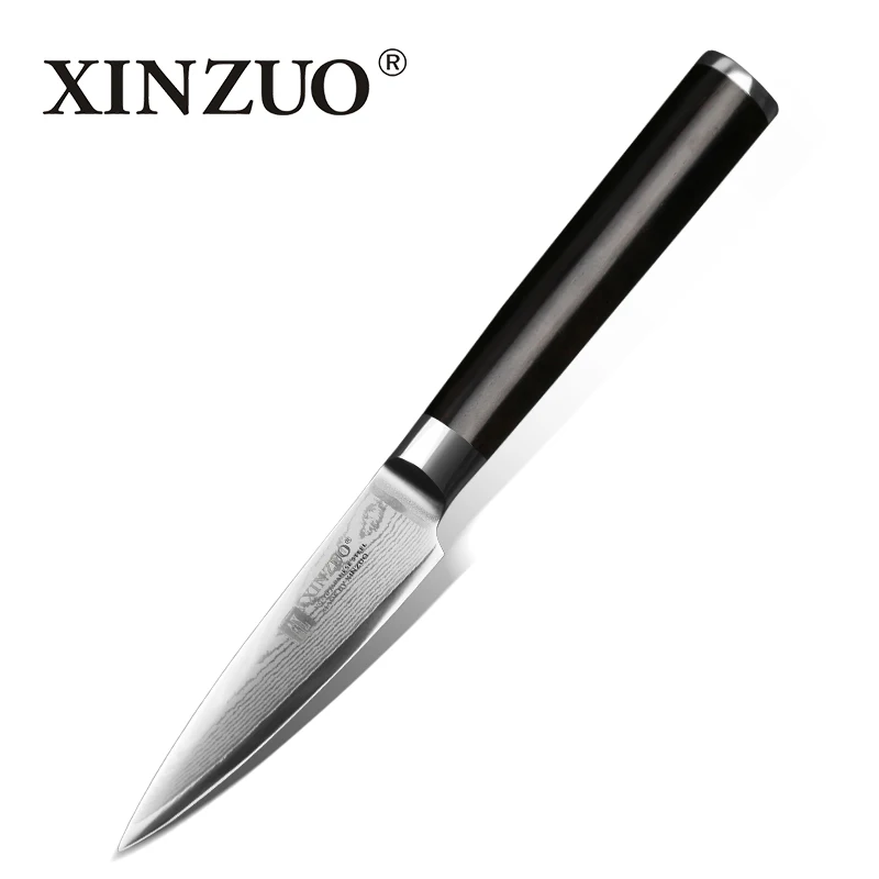 

XINZUO 3.5" inch Paring Knife Japanese 67 Layers Damascus Steel Kitchen Knife Super Sharp Peeling Fruit Knives Ebony Wood Handle