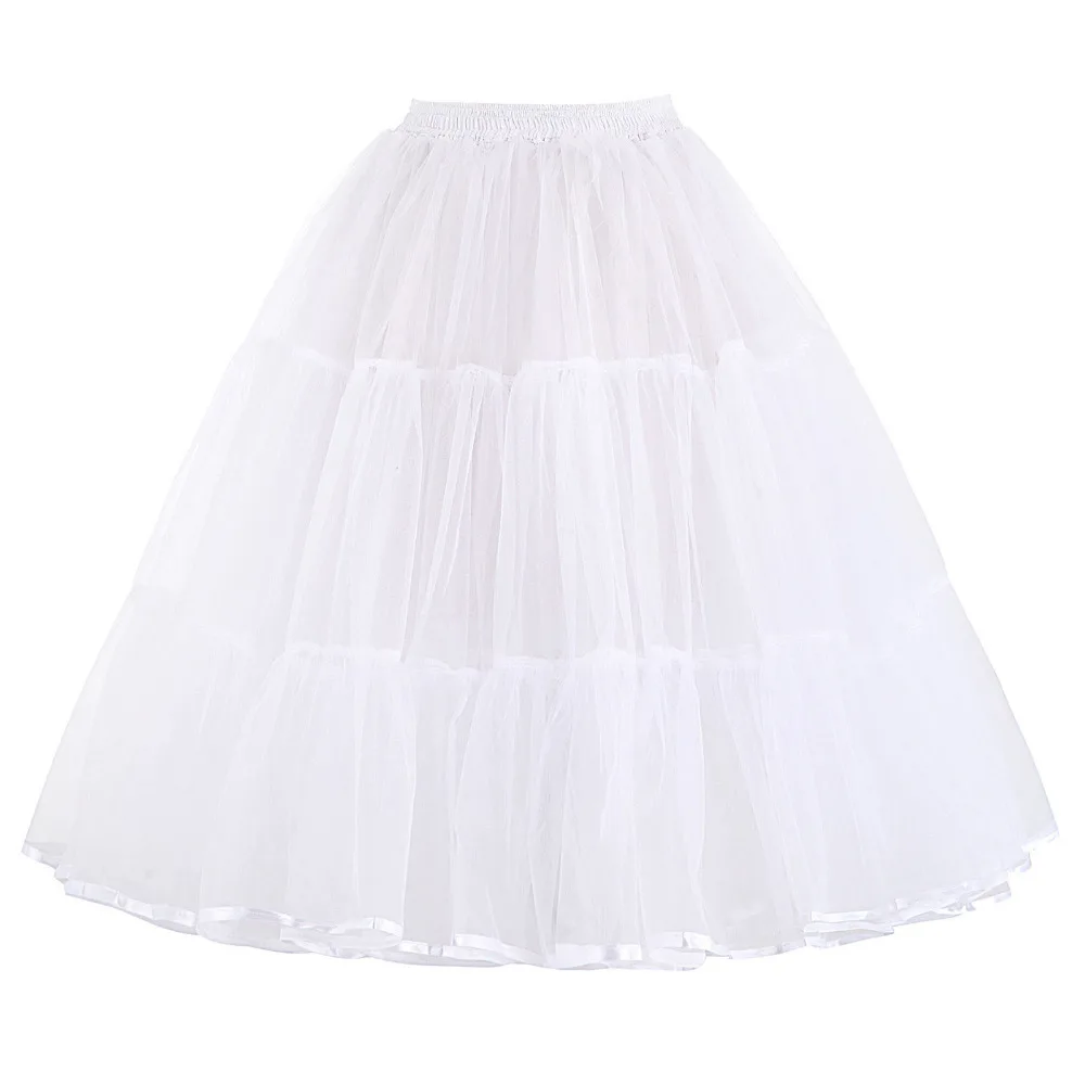 Летняя пышная фатиновая юбка, ретро винтажное платье, нижнее белье, женские обручи размера плюс, танцевальная кринолиновая Нижняя юбка белого цвета