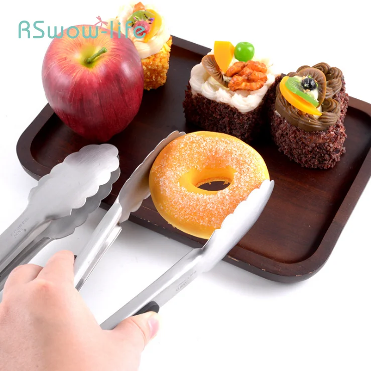 

9" Stainless Steel Food Clip Multifunctional Bread Outdoor Barbecue Meat Buffet Dishes Home Kitchen Tools