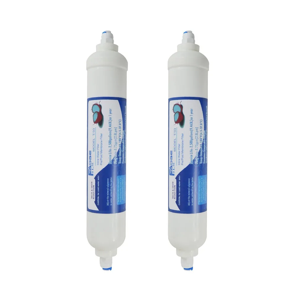 Refrigerators Replacement filters T33 Inline Coconut Carbon Filter 2500 Gal, 2 Refrigerators Replacement filters T33 Inline Coconut Carbon Filter 2500 Gal, 2