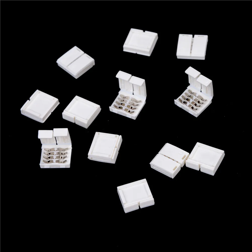 

10Pcs/lot 10mm Solderless width quick connect 4-PIN RGB Connector Adapter For 5050 RGB LED Strip Light Tape