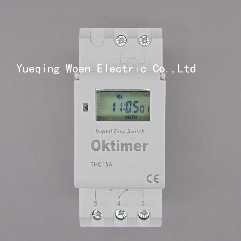 Oktimer THC15A THC 15A DIN RAIL DIGITAL PROGRAMMABLE timer time switch ...