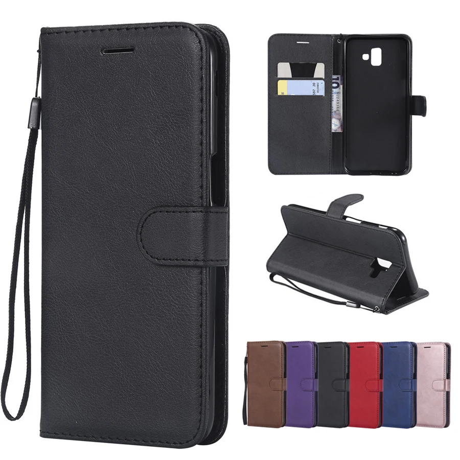 

For Samsung J6 Plus Case on samsung J6 Plus Case Flip Retro Leather Wallet Book Case for SAMSUNG Galaxy J6 J 6 Plus 2018 Cover