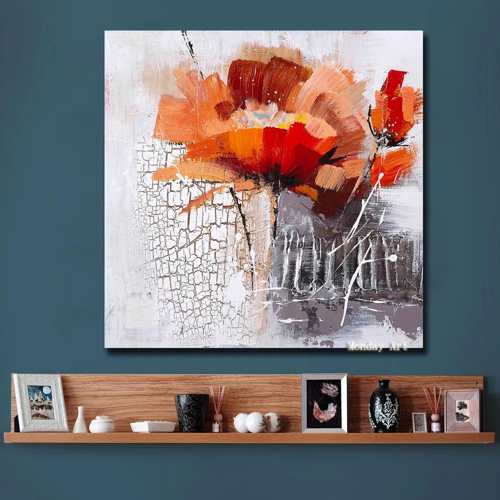 

Hand Painted Knife flower Oil Painting On Canvas Modern Abstract Picture Large Palette 3D Paintings For Living Room study decor