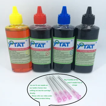 

YOTAT 4*100ml High Quality Dye ink refill kit for Canon PGI-1100 PGI-2100 PGI-1200 PGI-2200 ink cartridge or CISS